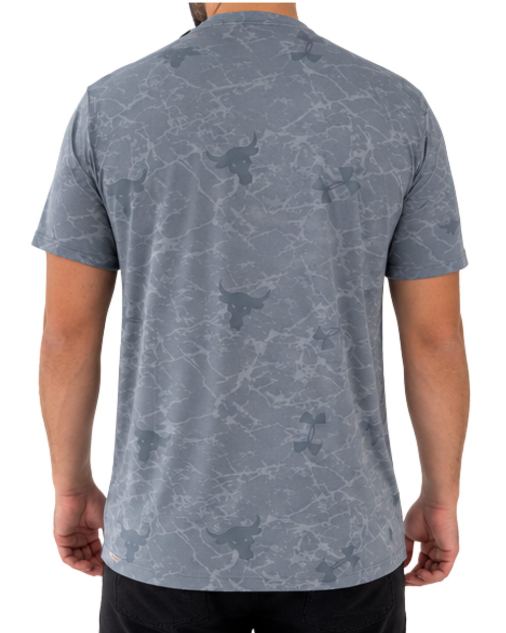 T-Shirt Performance HeatGear - Motif Marbre & Taureau